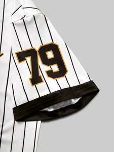 2025 superventas Unisex 220GSM gráfico sublimación manga corta cuello en V rayas fútbol americano Jersey transpirable de gran tamaño - Product Image 5