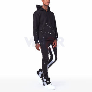 Survêtements à capuche imprimés en molleton lourd personnalisé avec cordon de serrage pantalons de survêtement délavés au soleil survêtements baggy unisexe Streetwear hiver - Product Image 3