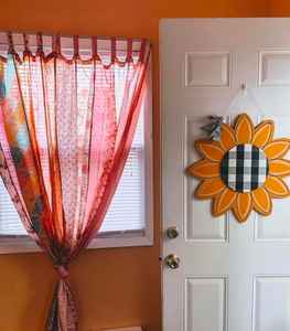 Cortinas de seda Sari indio Vintage multicolor hechas a mano, elegantes cortinas con estampado Floral, cenefas para decoración moderna del hogar, cuerda - Product Image 1