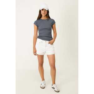 T-shirt décontracté à manches courtes, col rond, coupe classique, en tissu de velours côtelé 100% coton - Product Image 3