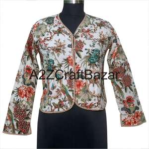 Chaqueta Corta Acolchada Reversible para Mujer, Ecológica, 100% Algodón Orgánico, Tejida, Transpirable, de Secado Rápido, para Todas las Temporadas - Product Image 1