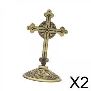 Estatua Decorativa de Cruz Dorada de Pie, Aleación de Zinc, para Repisa, Escritorio, Sala de Estar - Product Image 6