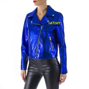Pu chaqueta de cuero de moda abierta traje de las mujeres - Product Image 6