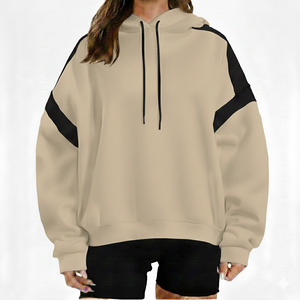 Sweat-shirt oversize classique pour femme, best-seller, anti-froissement, respirant, fermeture éclair sur le devant, logo personnalisé, streetwear - Product Image 1