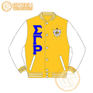 Chaqueta universitaria transpirable acolchada impermeable bordada de satén Sigma Gamma Rho personalizada para mujer-GREEK TREASURES - Product Image 5