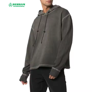 Sweat-shirts à capuche décontractés personnalisés avec logo OEM, haute qualité, unisexe, coupe classique, en molleton 100 % coton épais ou en tissu éponge français - Product Image 3