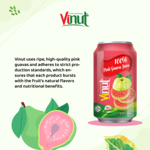 Jus de goyave rose chaud 330ml 100% jus de fruits jamais de concentré (NFC) usine directe du vietnam-OEM ODM - Product Image 3