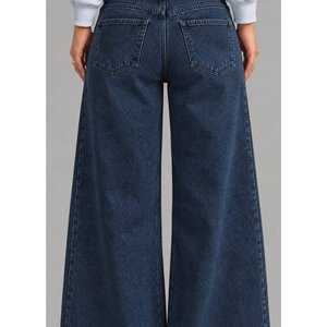 Pantalones Deportivos Kadin Yuksek Bel Genis Pacali, 38561 - Azul Marino - Product Image 4