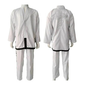 Logo personnalisé décontracté Arts martiaux Judo Gi Kimono Jiu Jitsu karaté costume WTF Taekwondo ITF élastique XL uniforme solide placement de la taille - Product Image 1