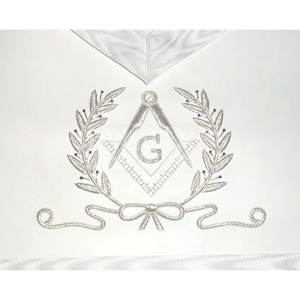 Custom Color Past Masonic Aprons <b>Silver</b> Handmade Embroidery Customized Heavy Duty Masonic Regalia Aprons for Sale - Product Image 3