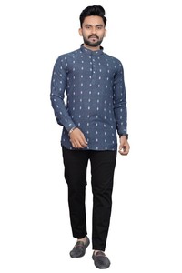 Dhwaja Export Ensemble Kurta et pantalon confortables en soie indienne et pakistanaise à séchage rapide et à coupe régulière pour les fêtes formelles - Product Image 3
