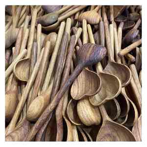 Juego de cucharas de madera ecológica hechas a mano de Vietnam, herramientas de cocina duraderas de madera natural para cocinar, servir, revolver con acabado suave - Product Image 6