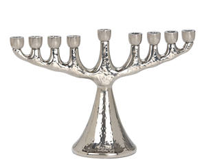 Best Quality Aluminum <b>Hammered</b> Hanukkah Menorah Handmade in India for Home Decoration on Christmas - Product Image 1