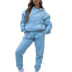 Chándales de lana de algodón 100% de alta calidad para mujer, chándales cómodos de Color para el sudor, ropa informal para mujer - Product Image 1