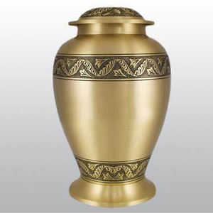 Urnes de crémation classiques et élégantes en 2 pièces finition dorée Design attrayant urnes funéraires en métal en laiton taille adulte cendres humaines - Product Image 3