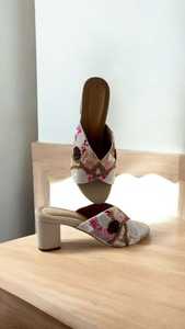 Designer <b>Ladies</b> Flat Sandals for Party Wear Elegant Hand Embroidered Beaded <b>Leather</b> for <b>Slippers</b> Summer Fashion Cushioning - Product Image 2