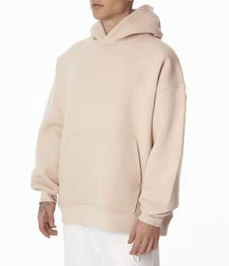 Sudadera con capucha básica Beige de gran tamaño para hombre, ropa de calle de algodón 100%, Sudadera con capucha OEM de calidad superior para hombre - Product Image 6