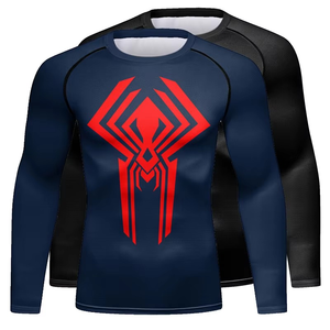 Wholesale All-Over UV Protection Anti-UV Compression Gym Fitness Wear Custom Printed MMA Jiu Jitsu BJJ Rashguard Vest T Shirt - Product Image 3