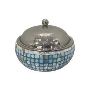 Casserole de serveur de nourriture de conception d'incrustation de bois d'acier inoxydable de capacité de 5L - Product Image 2