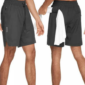 กางเกงขาสั้นสำหรับวิ่งสำหรับผู้ชายกางเกงขาสั้นสำหรับใส่เล่นกีฬาในยิมแบบไม่มีซับในทำจาก2024 - Product Image 2