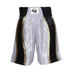 Short de boxe en satin classique pour homme et unisexe Couleur personnalisée Motif solide Impression numérique Vêtements d'entraînement et de gymnastique - Product Image 6