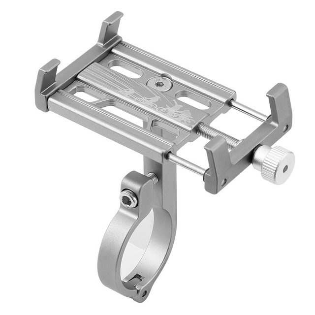 CNC Aluminum Alloy 4-Claw Road Bike Phone Mount 90 Rotation Motorcycle Handlebar Holder 5.8-9.5cm Smartphone Anti-Shake