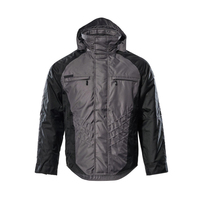 Blouson de moto coupe-vent bleu-gris pour homme, col montant, fermeture éclair, coupe classique, style motard, veste softshell