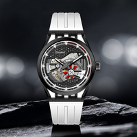 Montre de sport de luxe pour homme avec bracelet en caoutchouc, montre mécanique en acier inoxydable ZH-345, OEM ODM