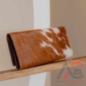 Cartera de tres pliegues de cuero con pelo y herramienta, cartera occidental de vaquera de cuero personalizado, gran oferta, Cartera de mujer de punto a mano de cuero genuino - Product Image 5