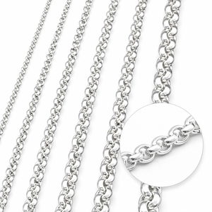 Cadena de Plata de Ley 925 de 2 mm, Accesorios para Joyería - Tamaños de 3 mm y 4 mm Vendidos por Pulgada - Product Image 1