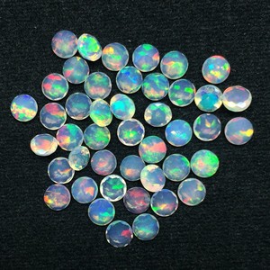 Vente en gros de pierres précieuses d'opale éthiopienne de 6mm bijoux en cristal naturel à facettes IGI pierre d'opale de 5mm pour la fabrication de pièces uniques faites à la main - Product Image 1
