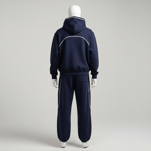 Conjunto Deportivo Reflectante con Logotipo Personalizado, de Alta Calidad, Estilo Holgado, Felpa Francesa Gruesa, Ropa Deportiva Urbana - Product Image 4