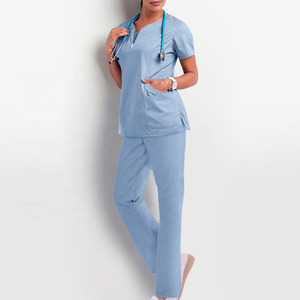 Blusa Quirúrgica de Manga Corta para Mujer, Ropa de Trabajo para Quirófano para Enfermeras y Cirujanos, Bata de Aislamiento, Uniforme para Fines Especiales - Product Image 1