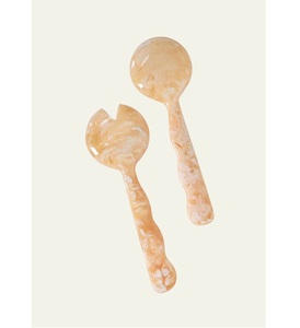 Cuillère et fourchette à salade en résine élégante, design moderne, fabrication artisanale de qualité supérieure, écologique, passe au lave-vaisselle, vaisselle de fête - Product Image 1