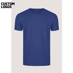 Camiseta de algodón 100% para hombre, holgada, para hombre, ropa de dormir de algodón azul elástica, Camiseta de cuello redondo, talla S - Product Image 1