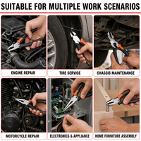 Pince à bec long BISON (CHINE) 6 pouces 8 pouces 150 mm 200 mm pour câblage électrique, assemblage et réparation de bijoux