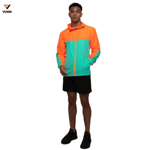 Chaqueta cortavientos con capucha y cuello levantado con cremallera reflectante Anti-UV personalizada para hombre y mujer, tela larga de ocio a prueba de viento para exteriores, Invierno - Product Image 5