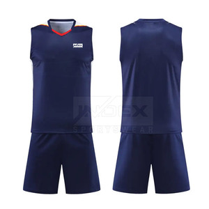 Ensemble de maillots de volley-ball unisexe INDEX sans manches, col en V, évacuation de l'humidité, 100% polyester, vêtements de sport pour adultes toutes saisons - Product Image 1
