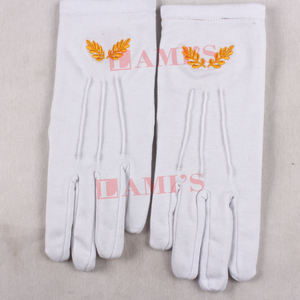 Gants de Regalia maçonniques brodés dorés de haute qualité Gants de Regalia maçonniques blancs à séchage rapide fabriqués sur mesure - Product Image 5