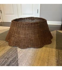 Eco Friendly Sustainable Handwoven Rattan <b>Christmas</b> <b>Tree</b> Collar Handmade Brown Woven <b>Tree</b> <b>Base</b> Cover <b>For</b> Wholesale Holiday Decor - Product Image 2