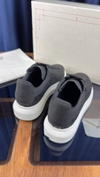 Espadrilles basses urbaines en cuir véritable pour hommes, à semelle épaisse, légères et confortables, avec lacets et design boîte