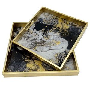 Bandeja para servir de epoxi de resina hecha a mano, elementos esenciales de cocina únicos para el hogar, restaurante, Hotel, servicio decorativo Tra - Product Image 6