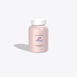 Cilindro de plástico PET Rosa impreso personalizado de alta calidad, botella de embalaje de pastillas de vitamina y medicina hecha en Vietnam - Product Image 1