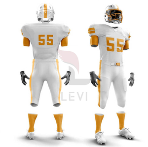 Maillot de football américain personnalisé avec logo sublimé, en tissu sergé, uniforme, short, grande taille, haute performance, vêtements de sport d'extérieur pour équipe - Product Image 1