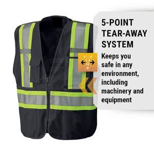 Gilet de travail robuste en tissu respirant avec plusieurs poches à outils pour les travailleurs En stock - Product Image 2