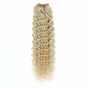 Virgin Remy Curly <b>Hair</b> <b>Extensions</b> 3B #18a/1001 <b>Ash</b> <b>Blonde</b> Mix Soft 12A Quality - Product Image 1