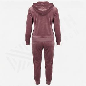 Womens Velour Tracksuit Factory Price <b>Zip</b> <b>Hoodie</b> With <b>Pockets</b> And Matching Pants Full <b>Zip</b> Hooded Jacket Bottoms Athletic Wear - Product Image 2