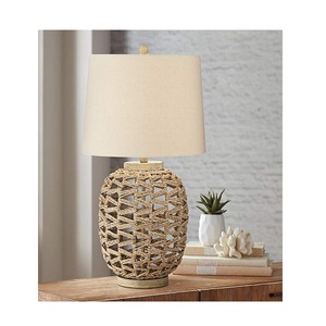 Hot Sale Modern Farmhouse Design LED Rattan Cane Desk Lamp with Soft Warm White Light <b>Decorative</b> <b>Lighting</b> and Creative Design - Product Image 1