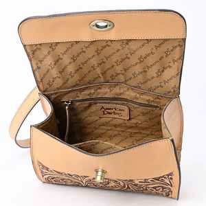 Bolso de Mano Occidental de Cuero Genuino con Diseño Floral Hecho a Mano, Cierre de Cremallera y Decoración de Borlas, Disponible en Existencia para Chicas - Product Image 6