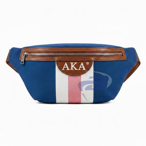 Riñonera de la Hermandad AKA Alpha |   Kapa |   Bolso Bandolera Unisex Impermeable con Cierre de Cremallera y Patrón de Letras Alfabéticas, con Logotipo Personalizado - Product Image 1